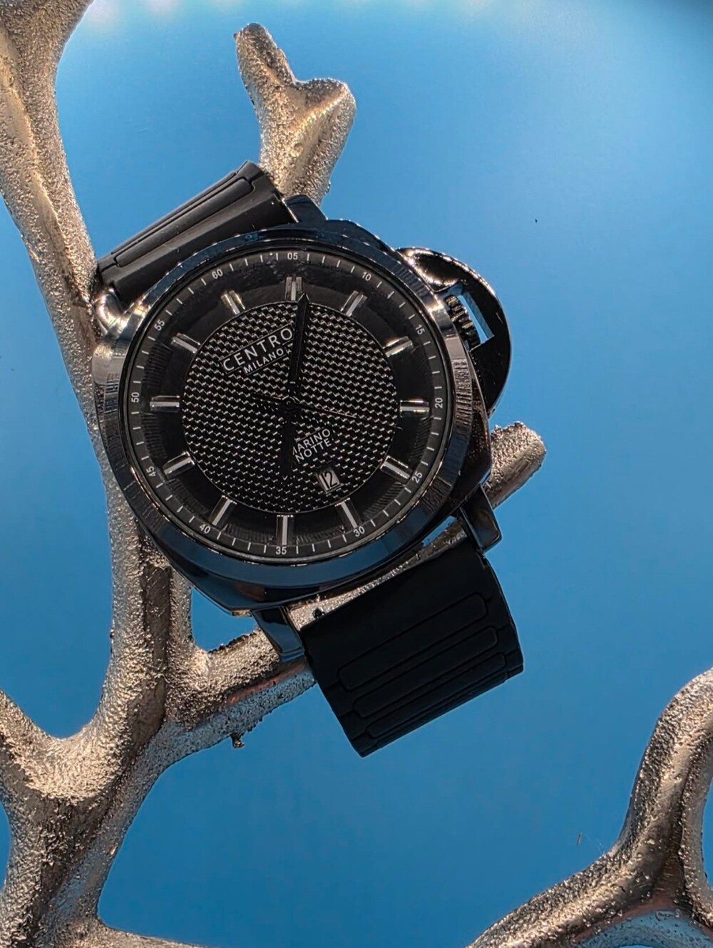 Centro Milano - Marino Notte Men’s Watch - 42mm Black - Magnetic Silicone Strap